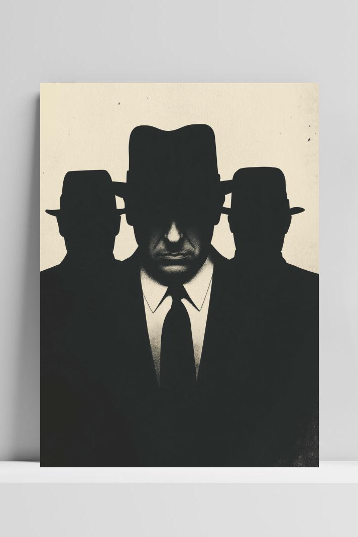 Men Suit Noir op 3mm aluminium dibond