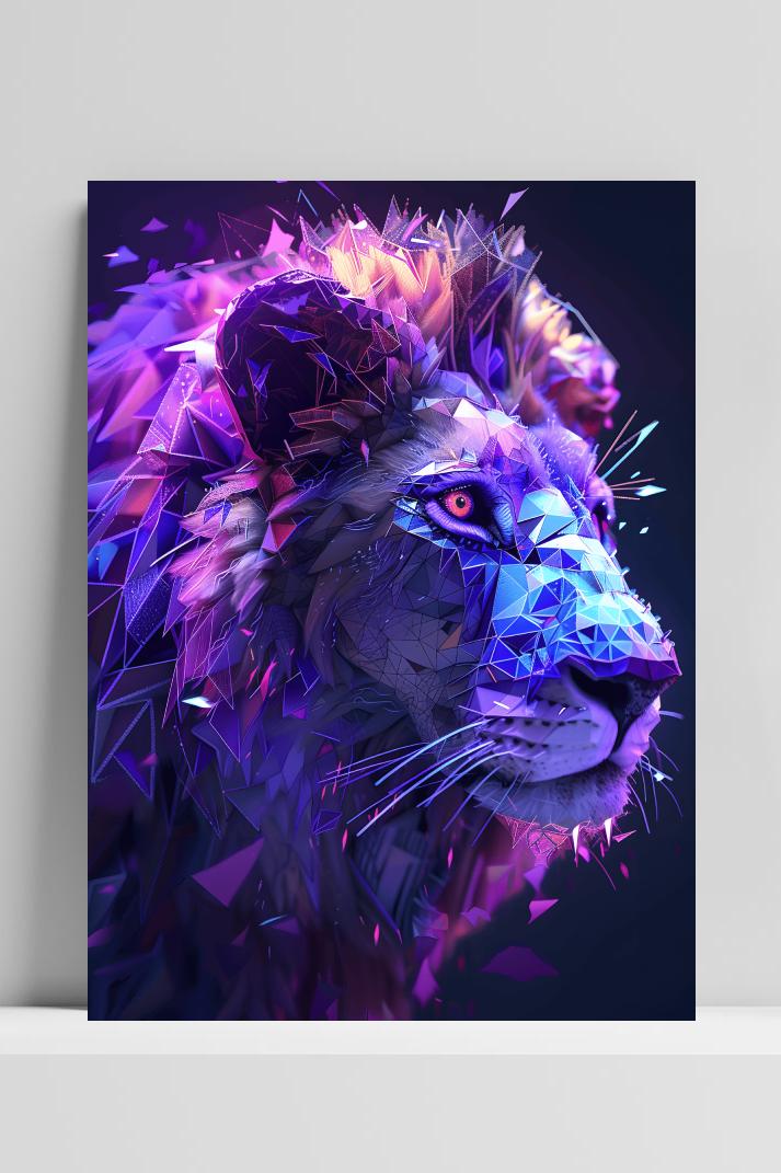 Leeuw Zijkant op 3mm aluminium dibond