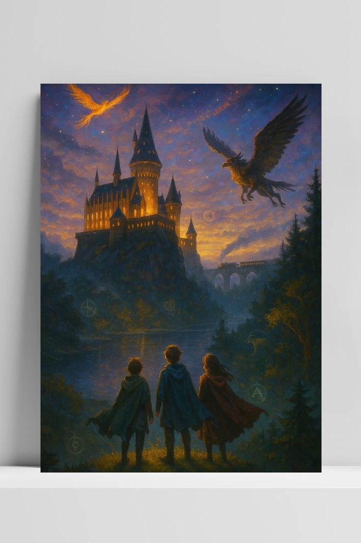 Harry Potter Hogwarts op 3mm aluminium dibond