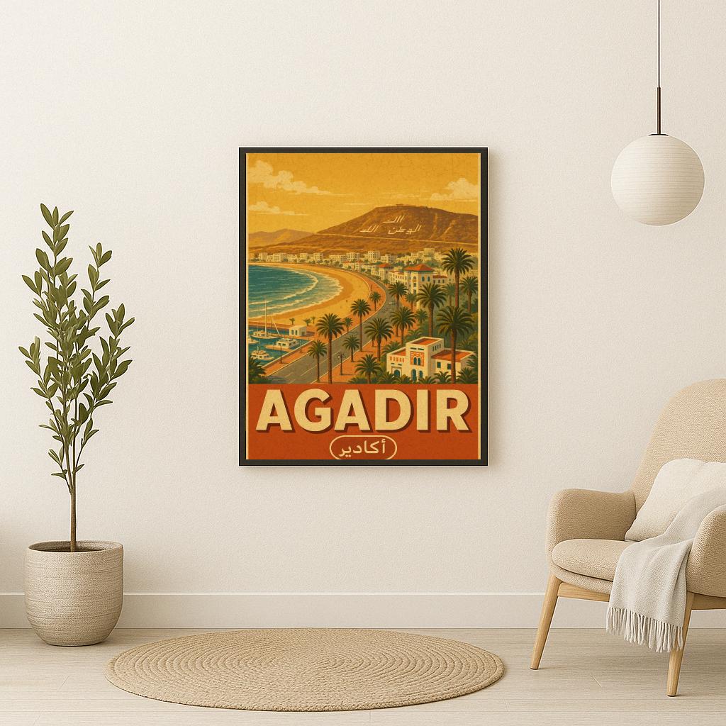 Agadir Morocco Vintage Text poster sfeerbeeld 2