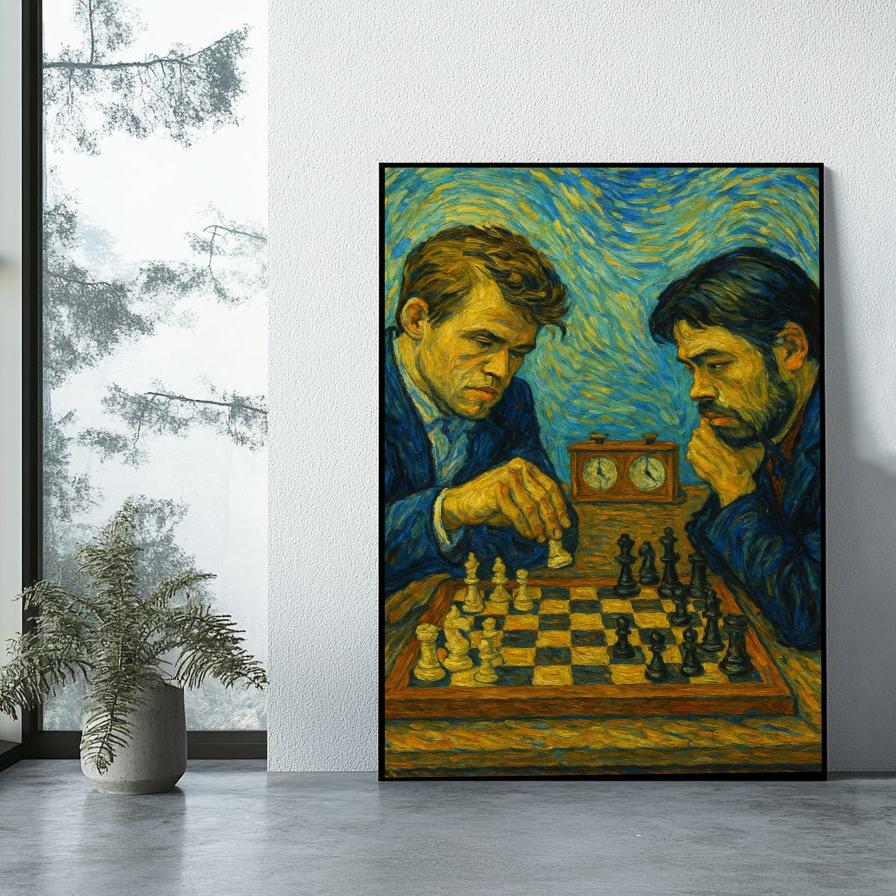 Chess Magnus Carlsen Hikaru Nakamura poster sfeerbeeld 1