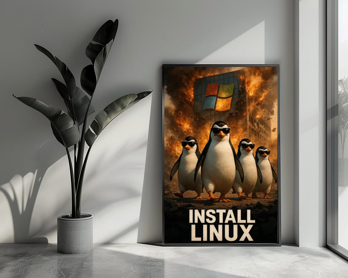 Penguin Linux Windows Logo poster van 25 Artstreet