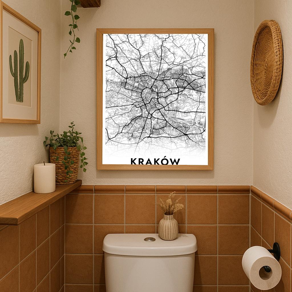 Kraków Map Polska White poster sfeerbeeld 3