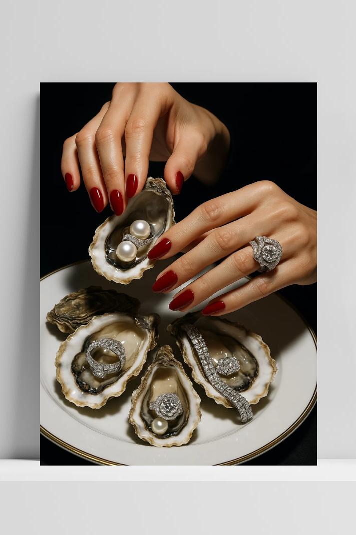 Oyster Jewelries Diamonds op 3mm aluminium dibond