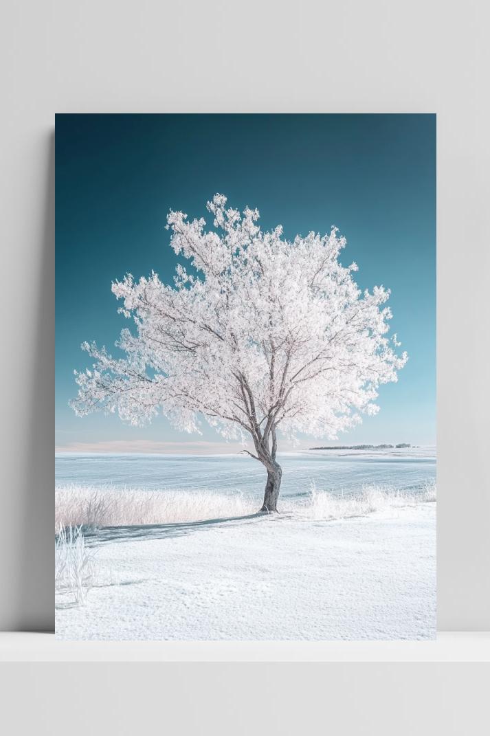 White Tree Winter Nature Snow poster van 25 Artstreet