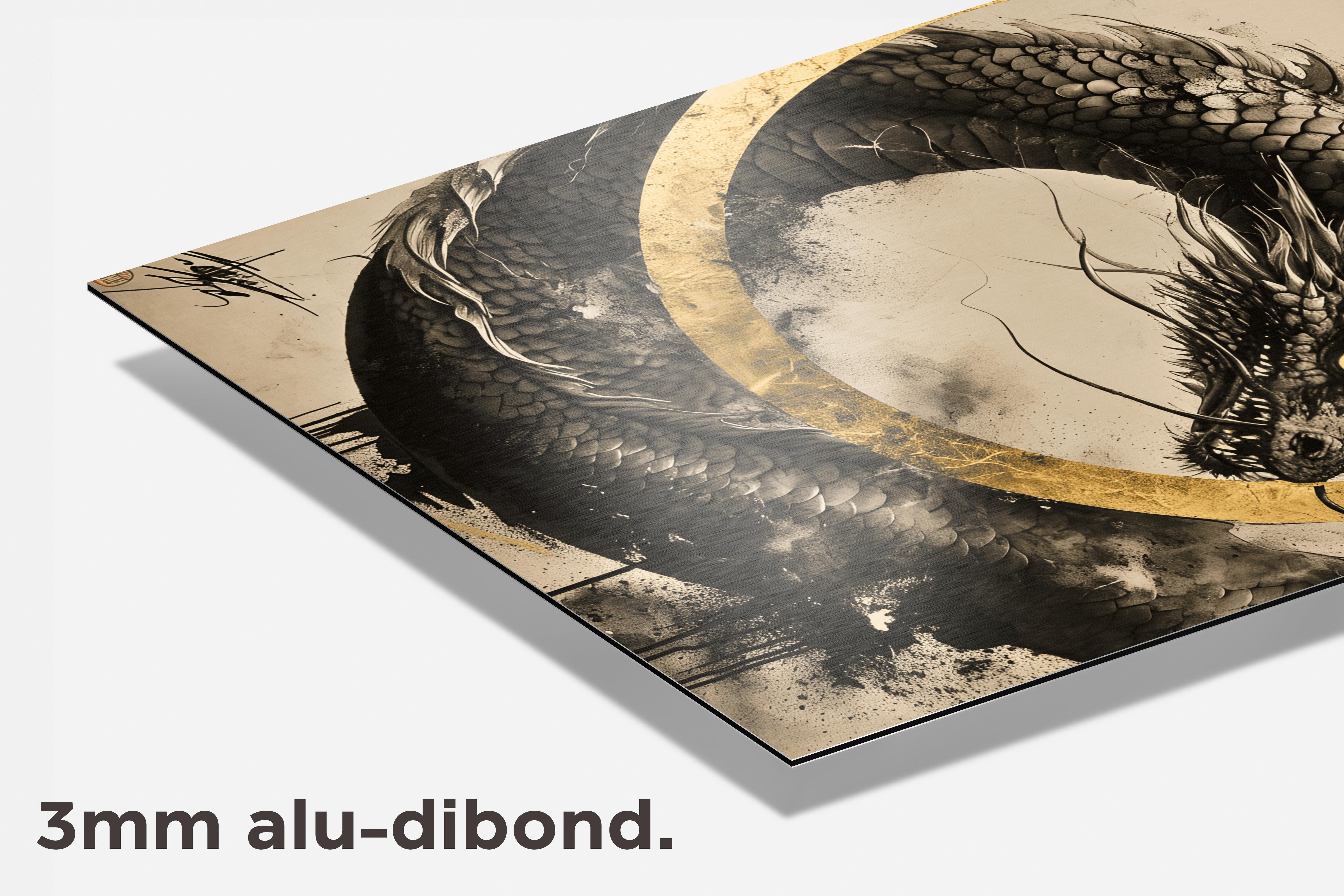 Gouden Ring Draak dibond detail