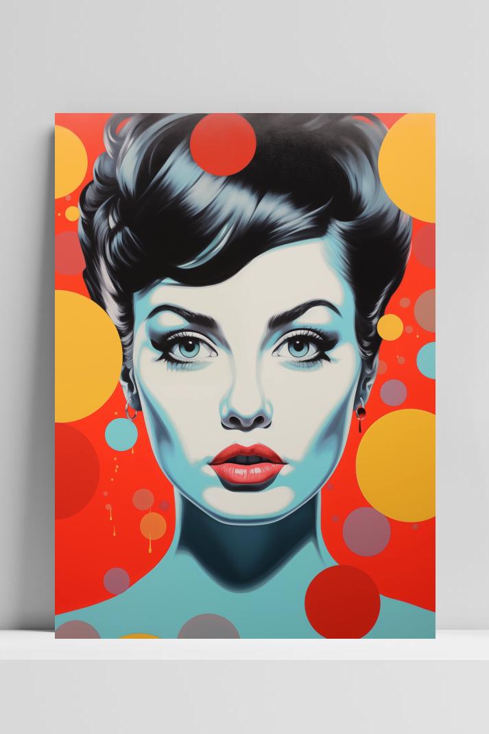 70s Vrouw op 3mm aluminium dibond