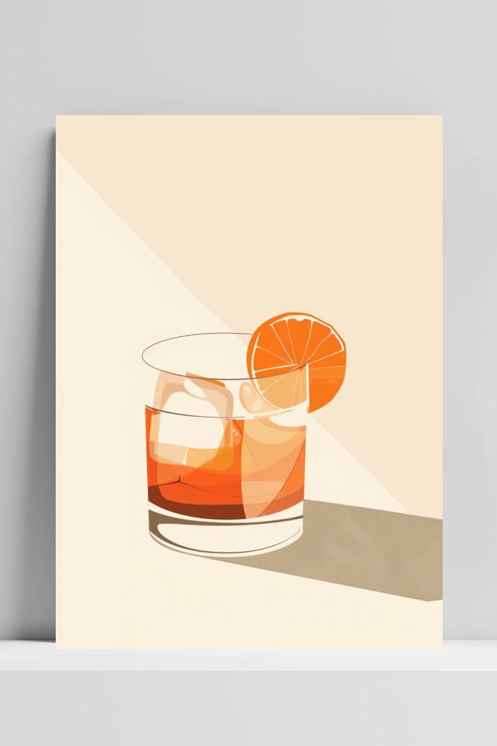 Negroni Cocktail op 3mm aluminium dibond