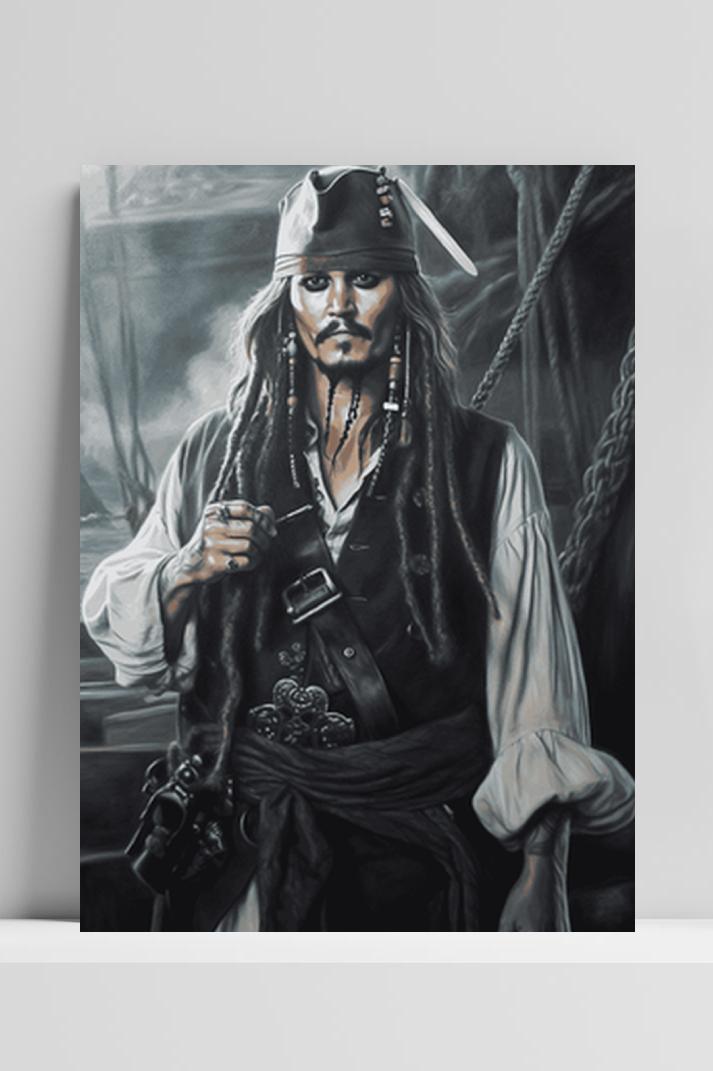 Jack Sparrow op 3mm aluminium dibond