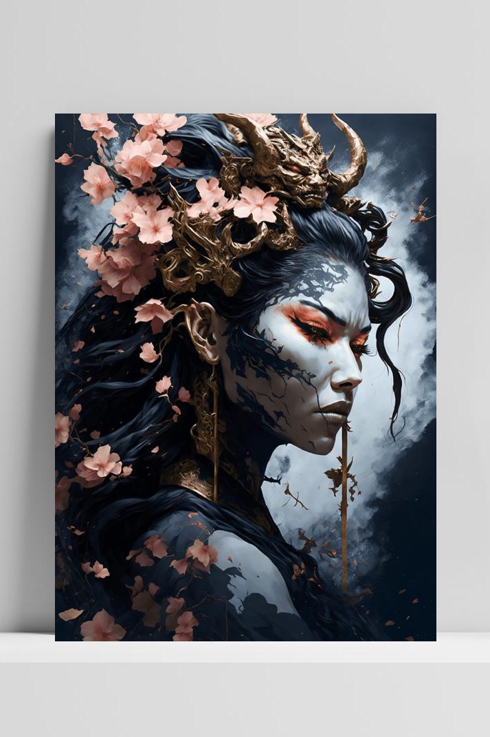 Oriental Demoon op 3mm aluminium dibond