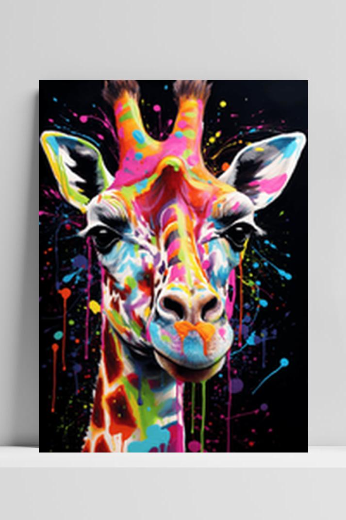 Giraffe Pop op 3mm aluminium dibond