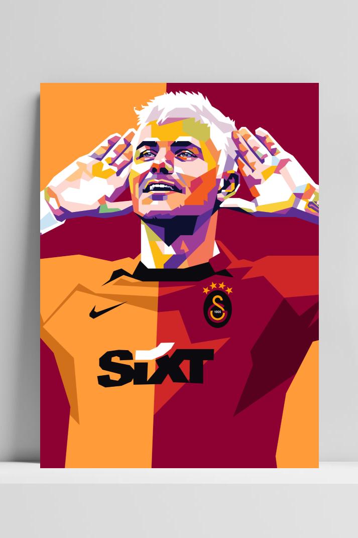 Mauro Icardi op 3mm aluminium dibond