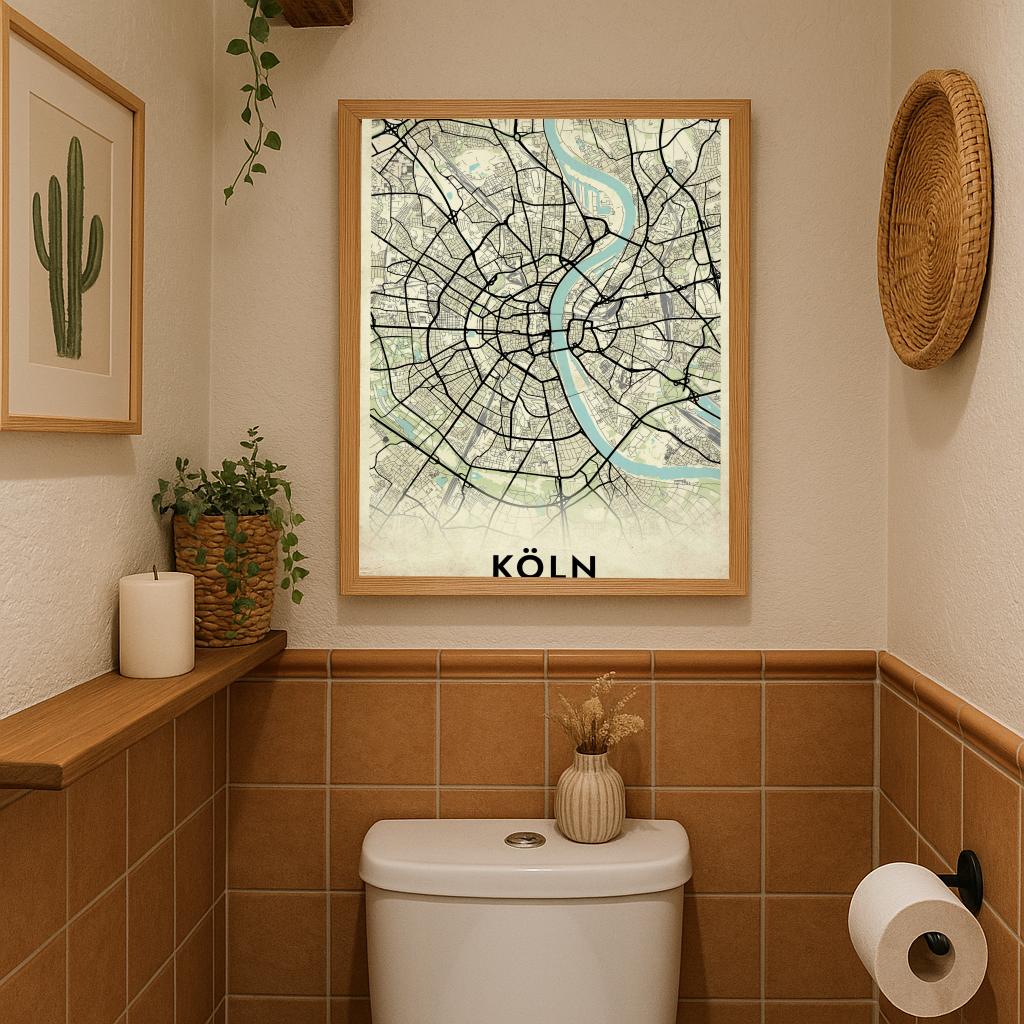 Koln Map Deutschland Vintage poster sfeerbeeld 3