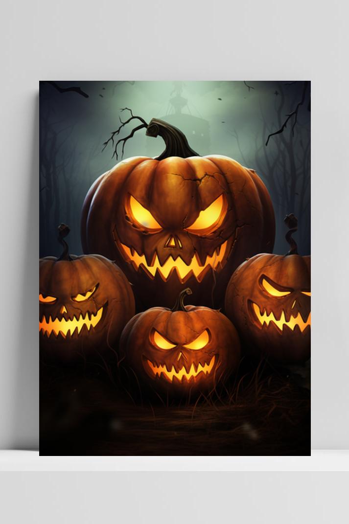 Halloween Pompoenen op 3mm aluminium dibond