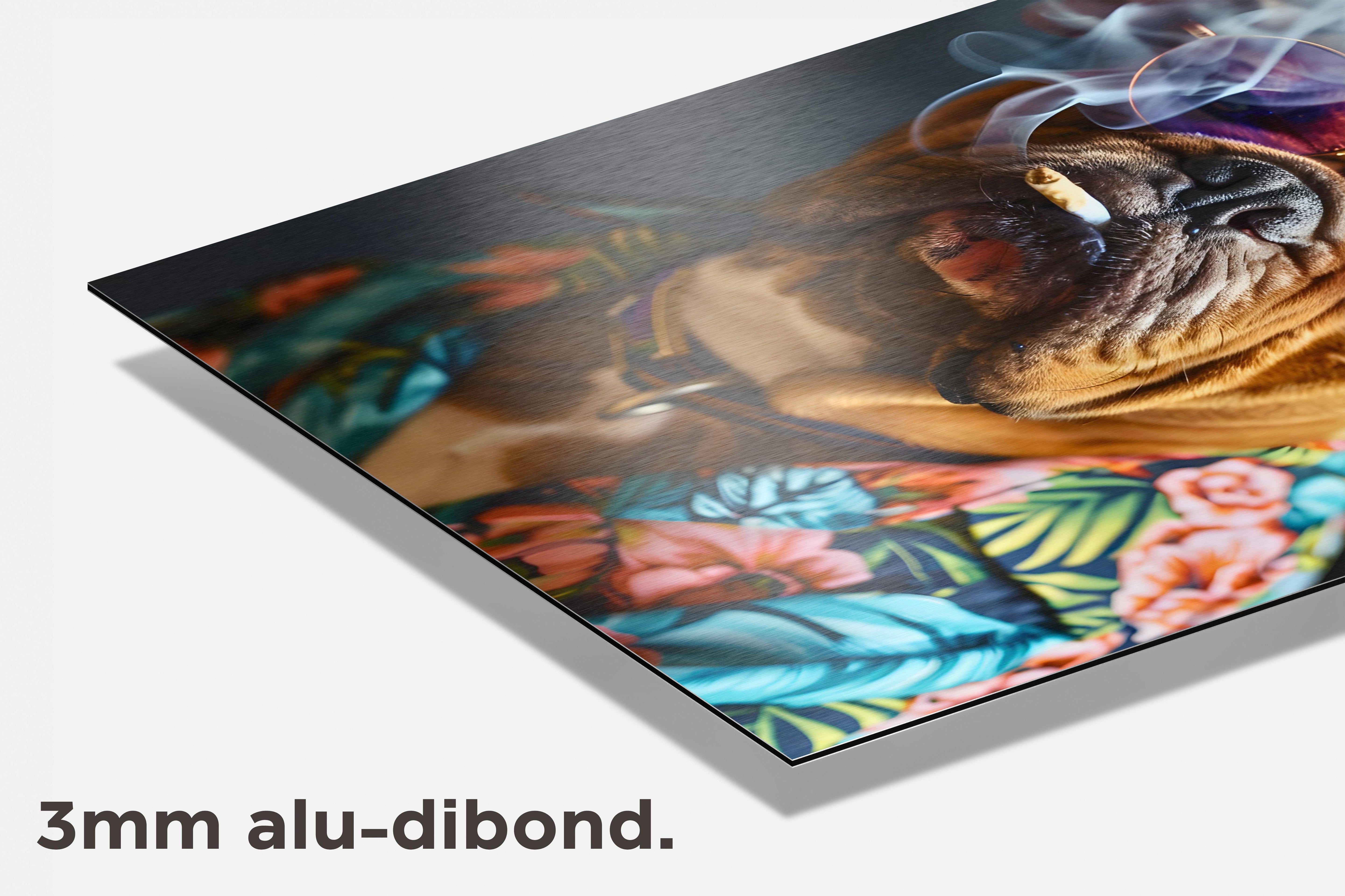 Rokende Bulldog dibond detail