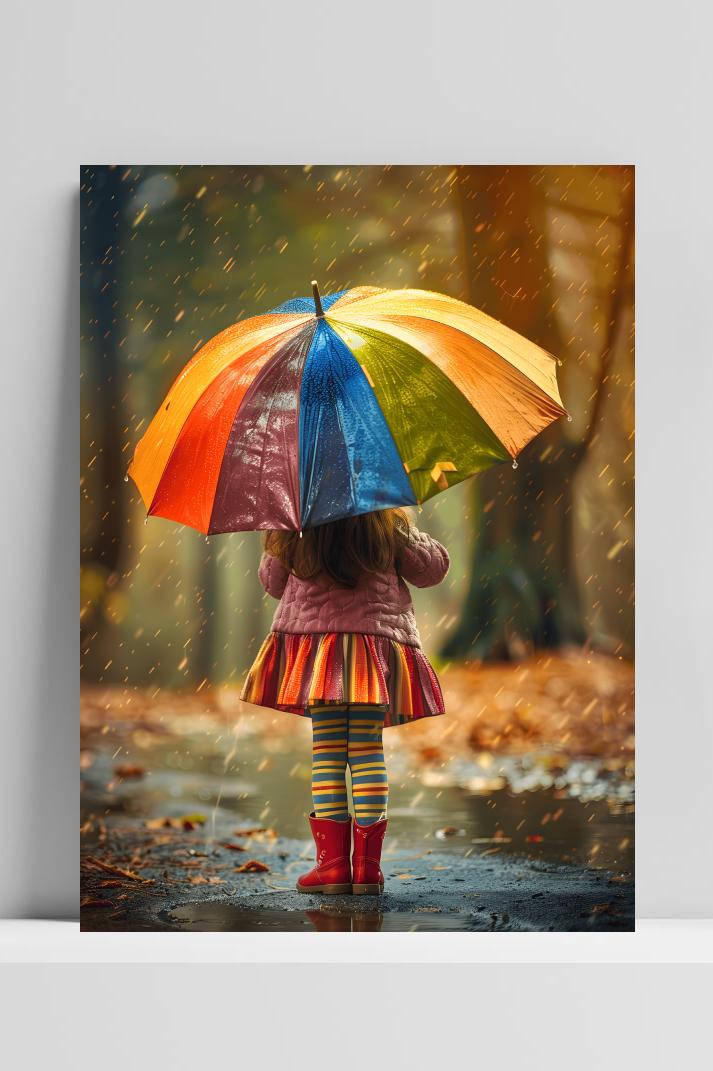 Regenboog Paraplu op 3mm aluminium dibond