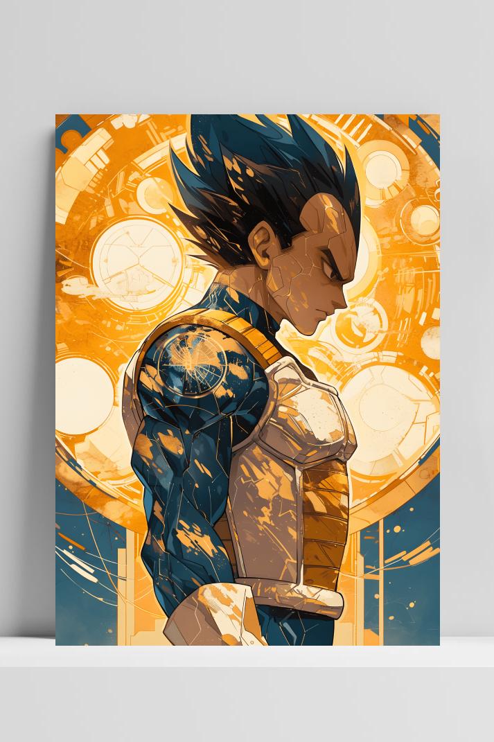 Vegeta Dragonball op 3mm aluminium dibond