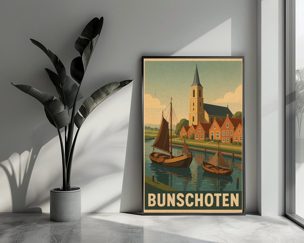 Bunschoten Text Vintage poster van 25 Artstreet