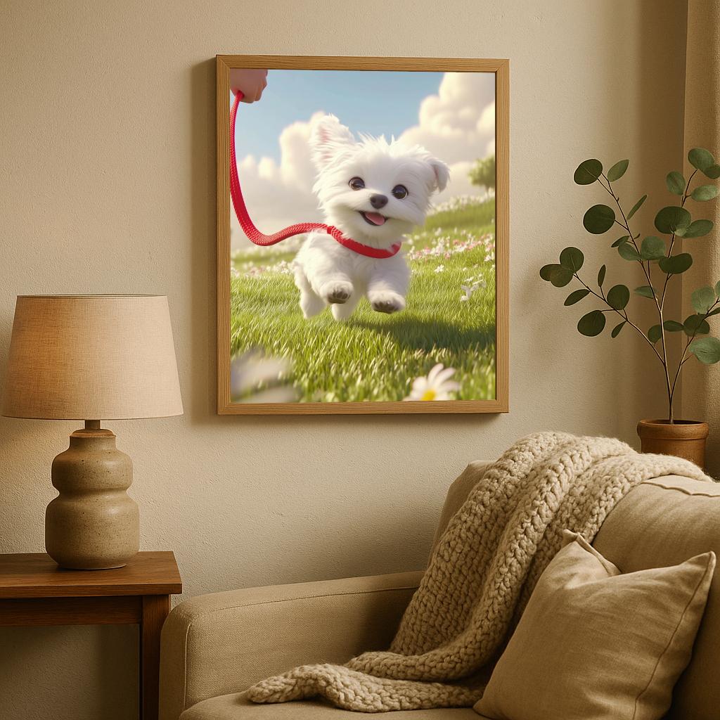 Maltese Puppy Cartoon poster sfeerbeeld 1