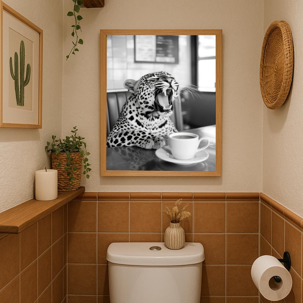 Leopard Coffee B&W poster sfeerbeeld 2
