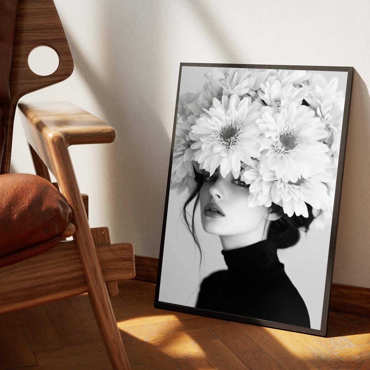 Flowers Portrait B&W poster van 25 Artstreet