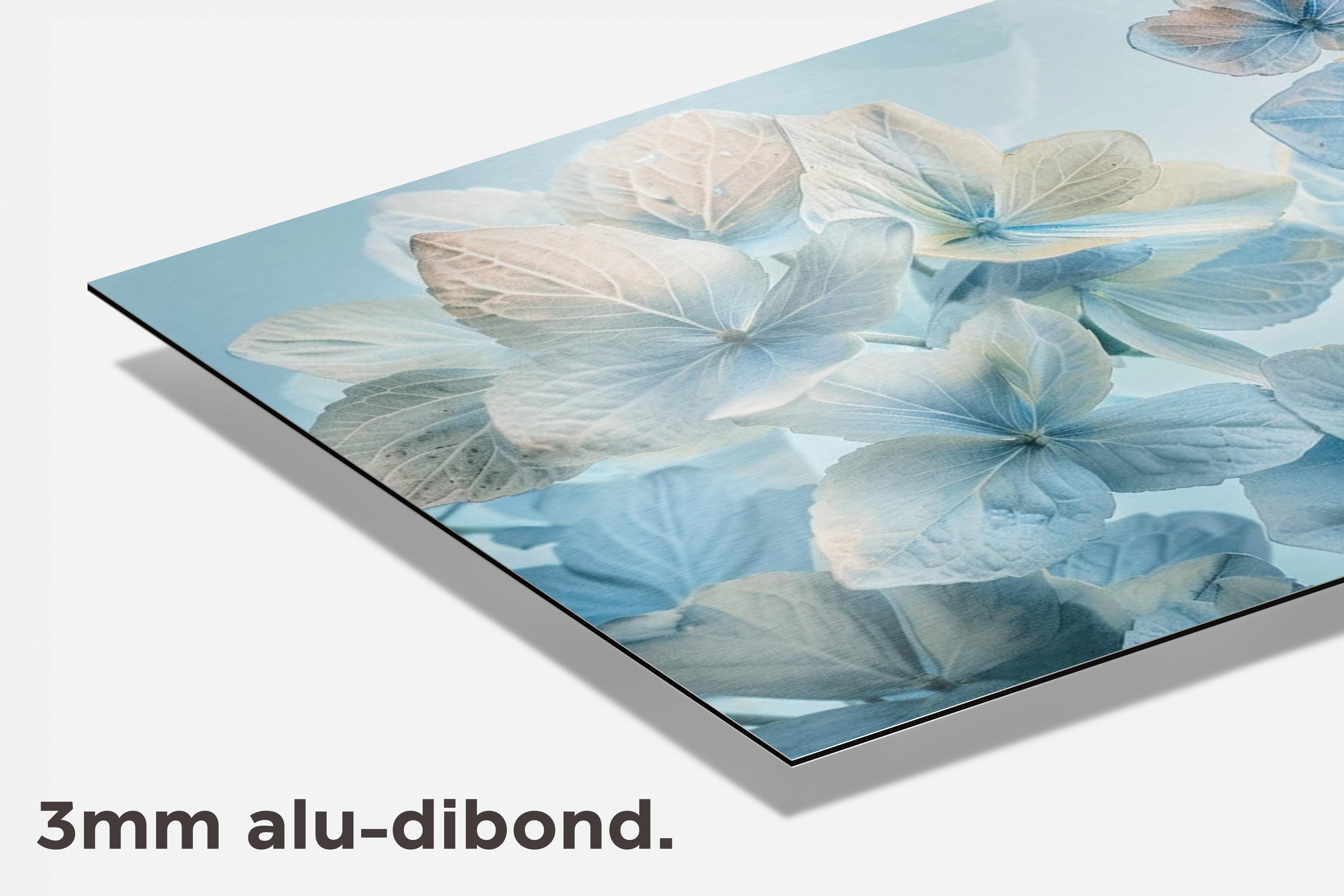 Blauwe Bloemen dibond detail