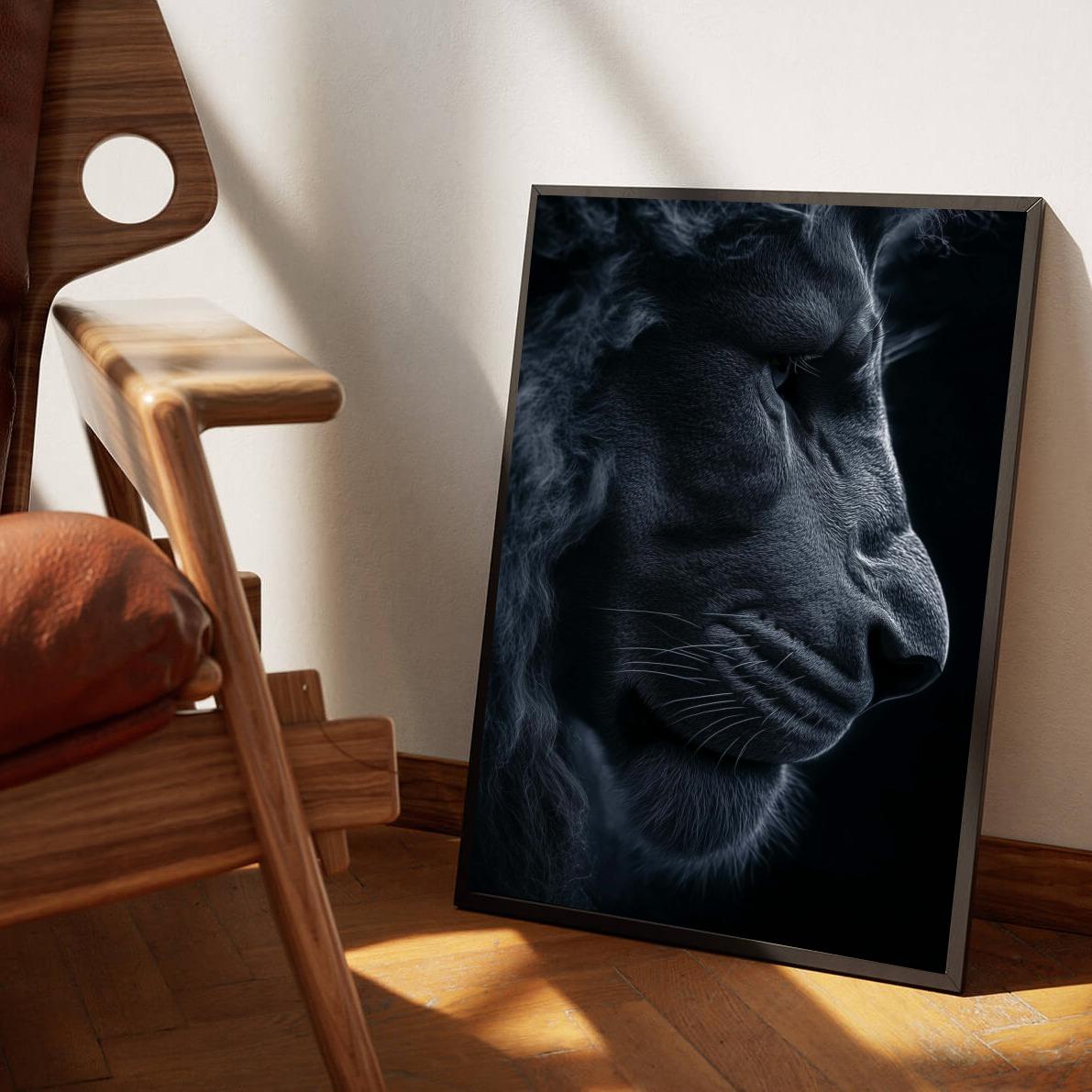 Lion B&W poster van 25 Artstreet