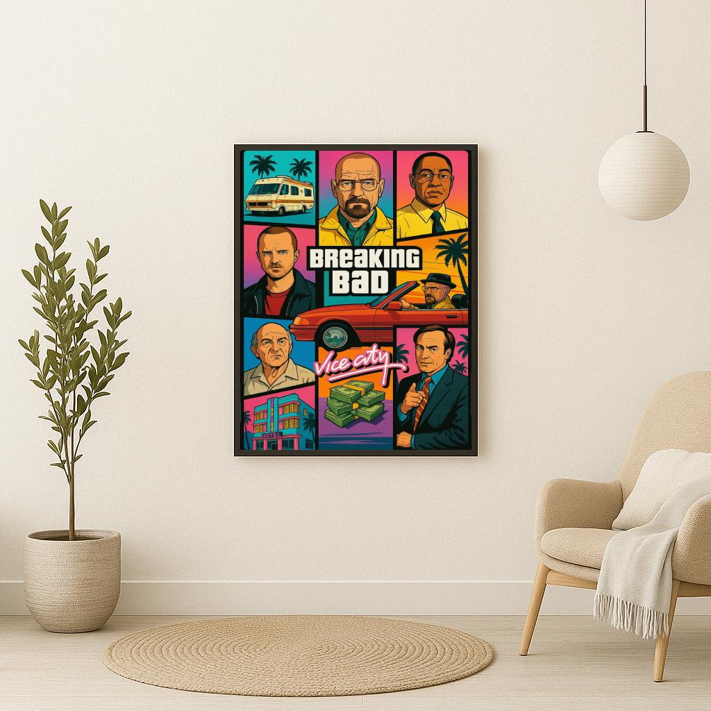 Breaking Bad Cartoon Collage poster sfeerbeeld 2