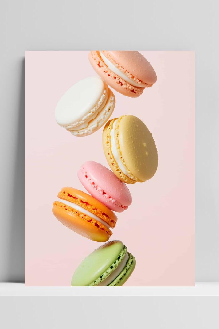 Macaron op 3mm aluminium dibond