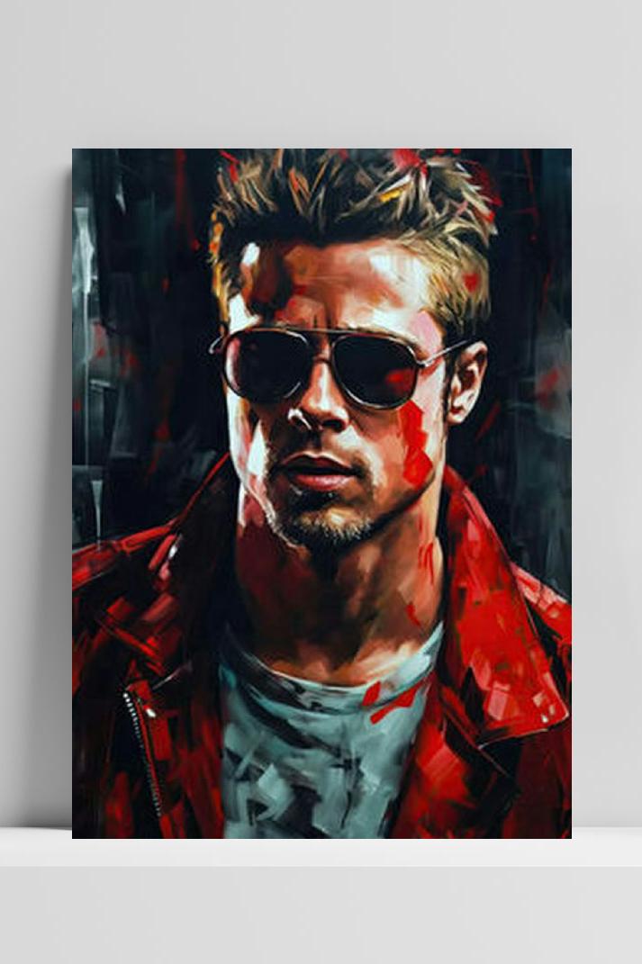 Tyler Durden Fightclub op 3mm aluminium dibond