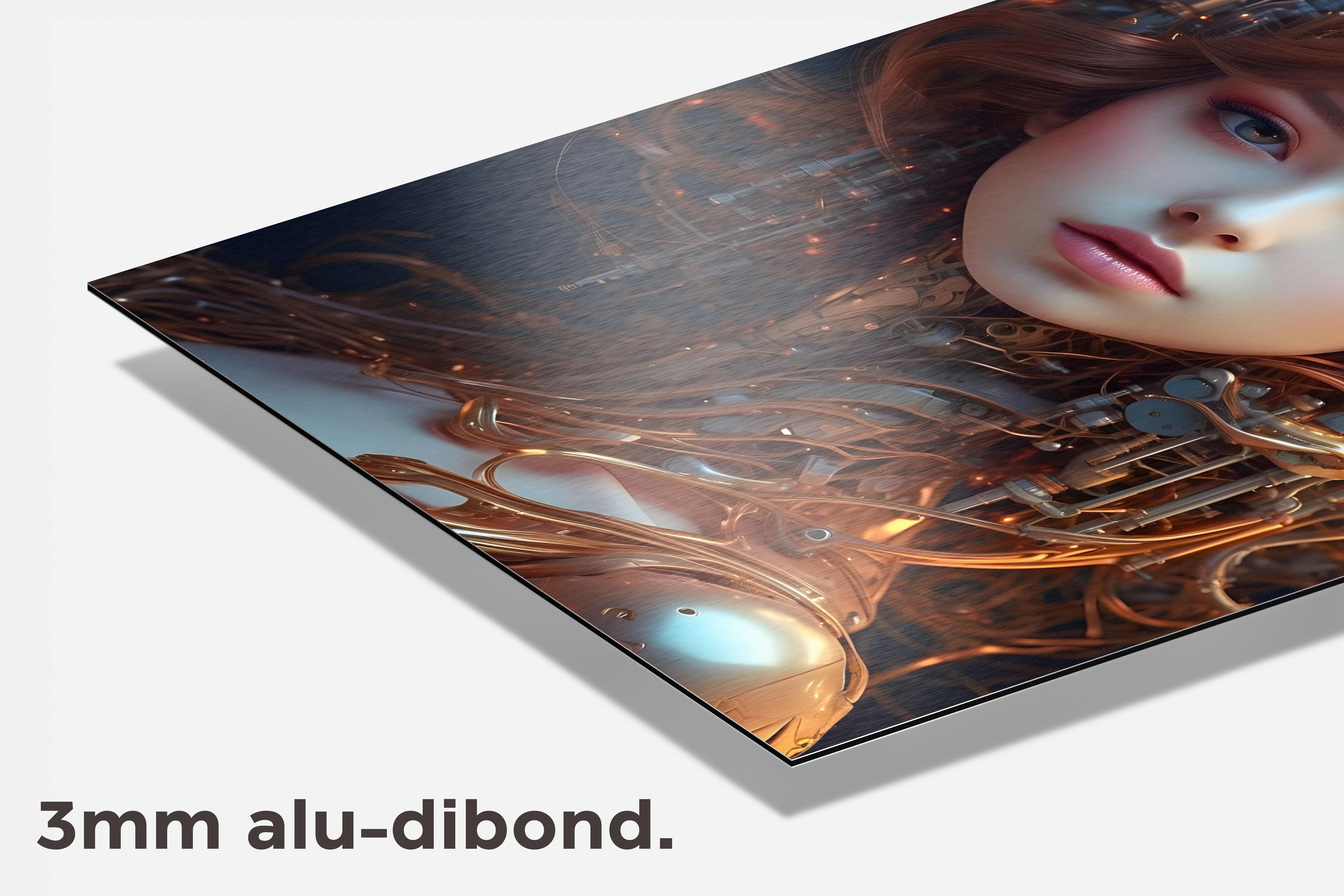 Cyber Anime Vrouw dibond detail