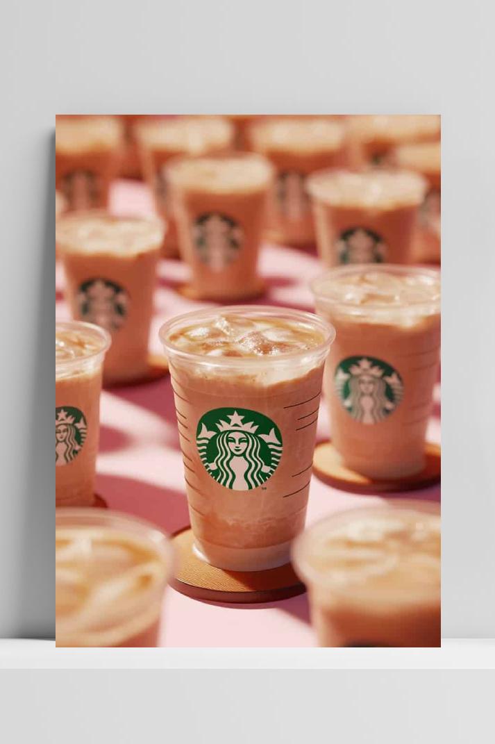 Starbucks IJskoffie op 3mm aluminium dibond