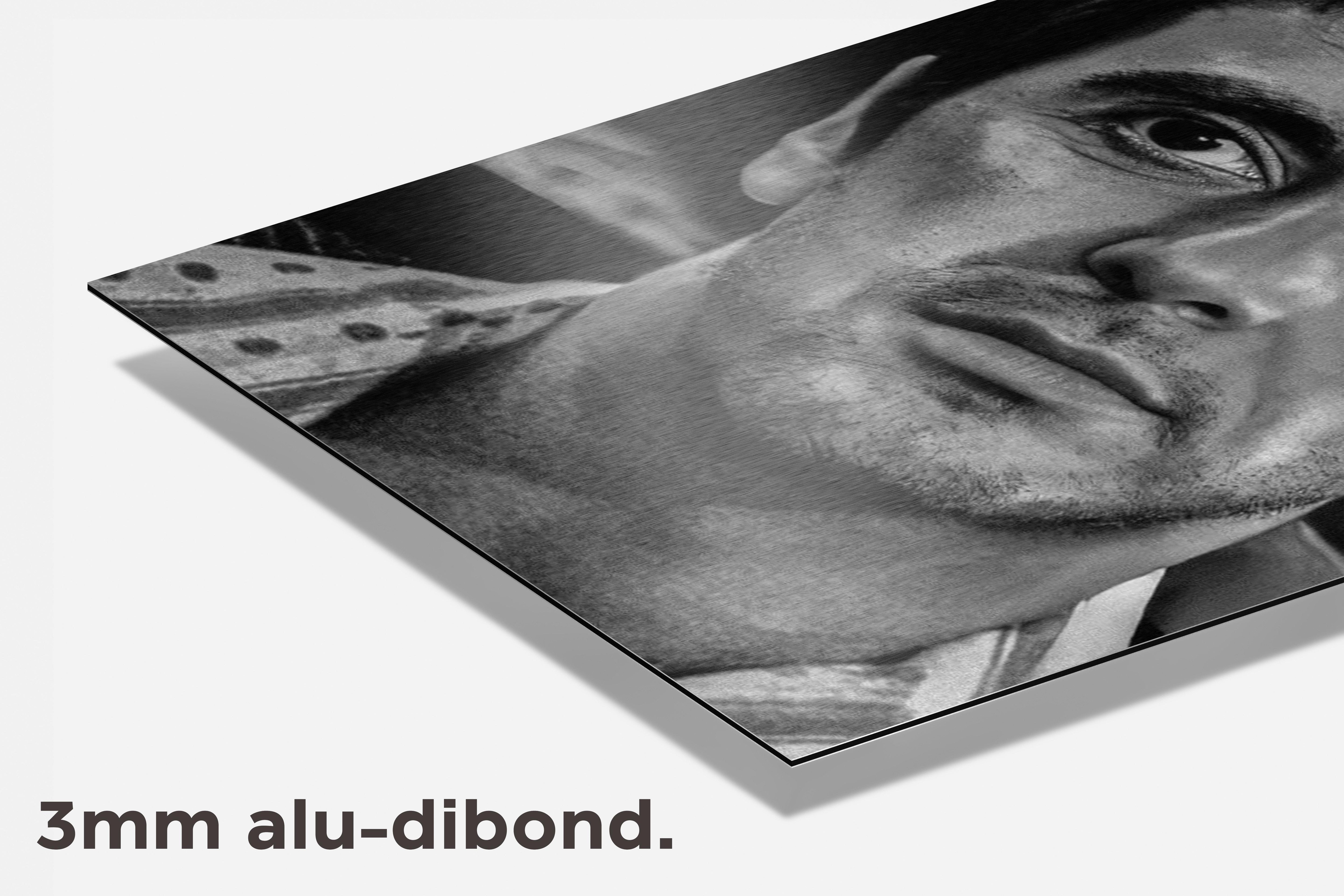 Tony Montana Zwart Wit dibond detail