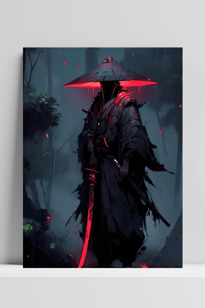 Rode Ninja op 3mm aluminium dibond