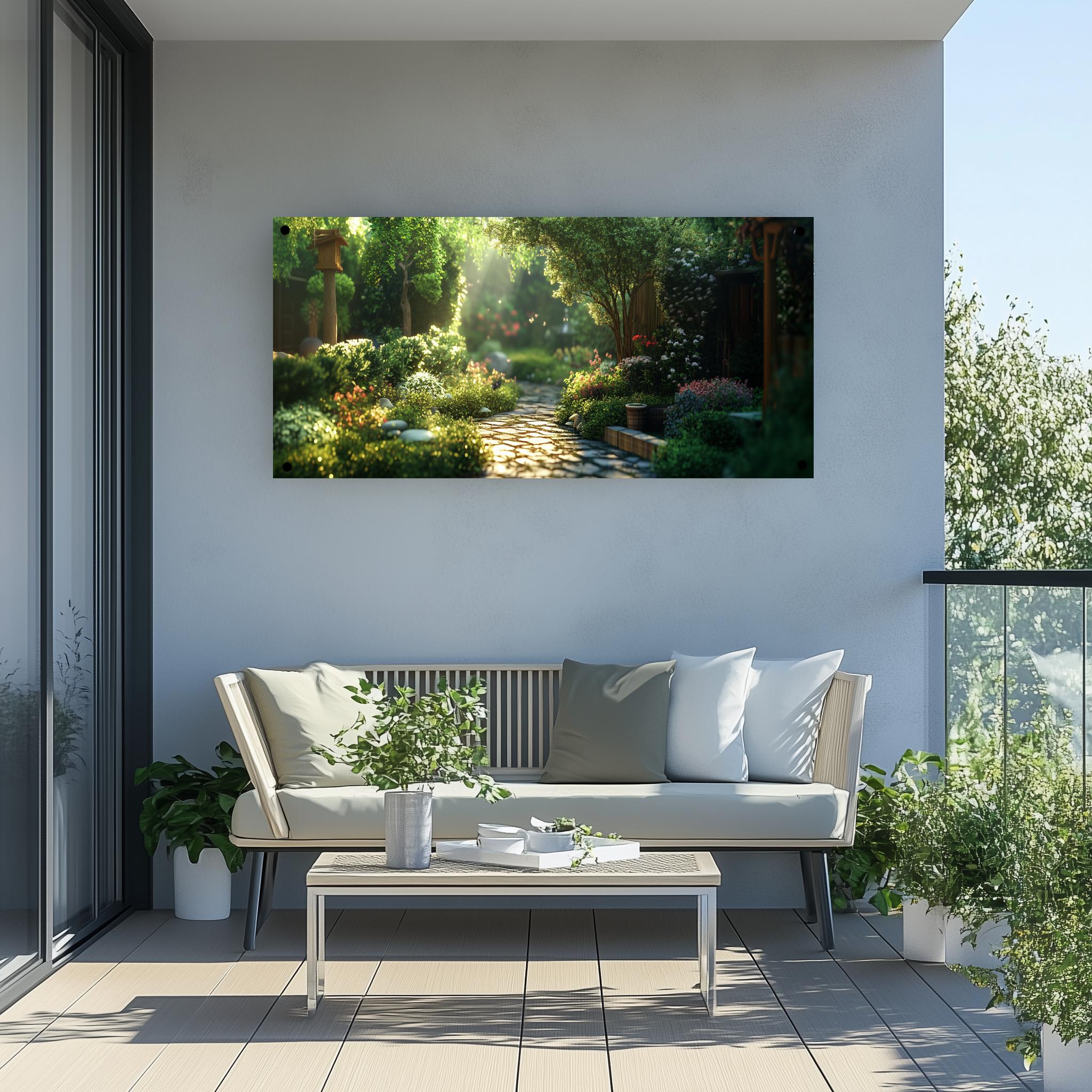 Tuinposter Zonovergoten Tuin sfeerbeeld 4