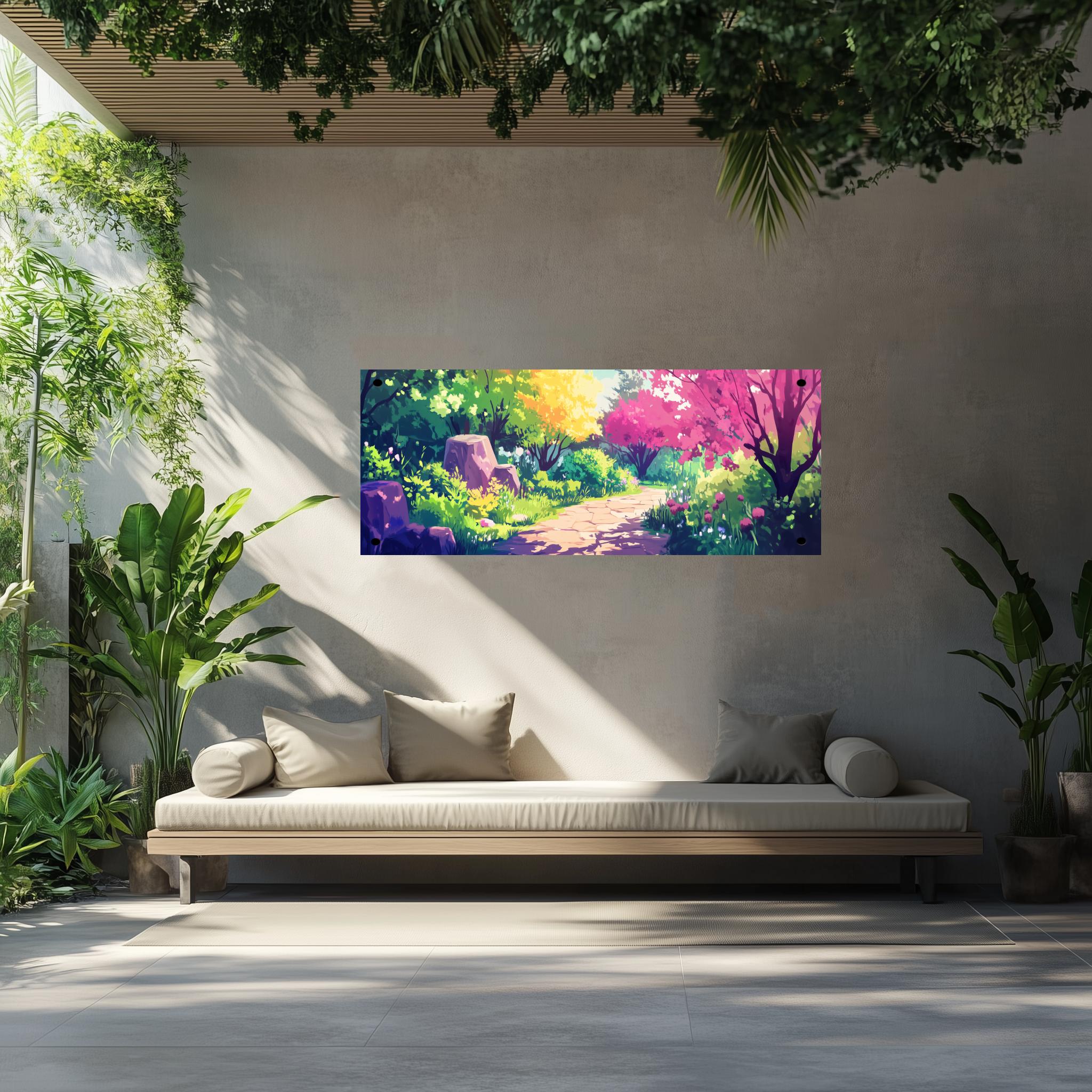 Tuinposter Zomer Steenpad sfeerbeeld 2