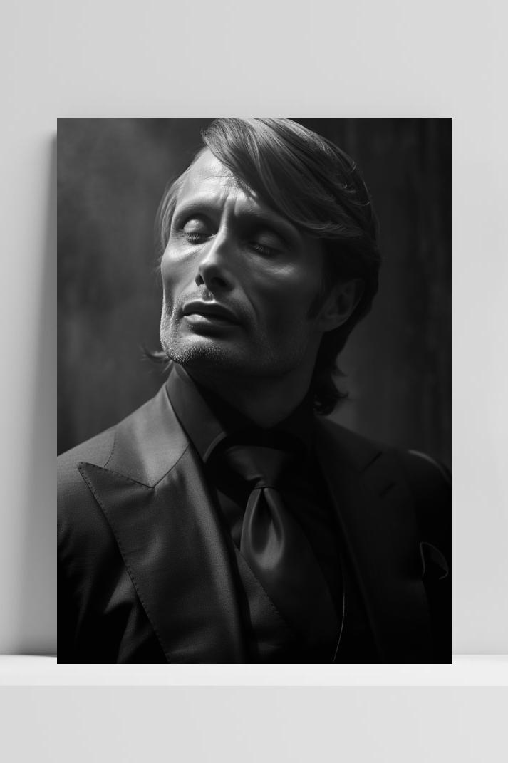 Mads Mikkelsen op 3mm aluminium dibond