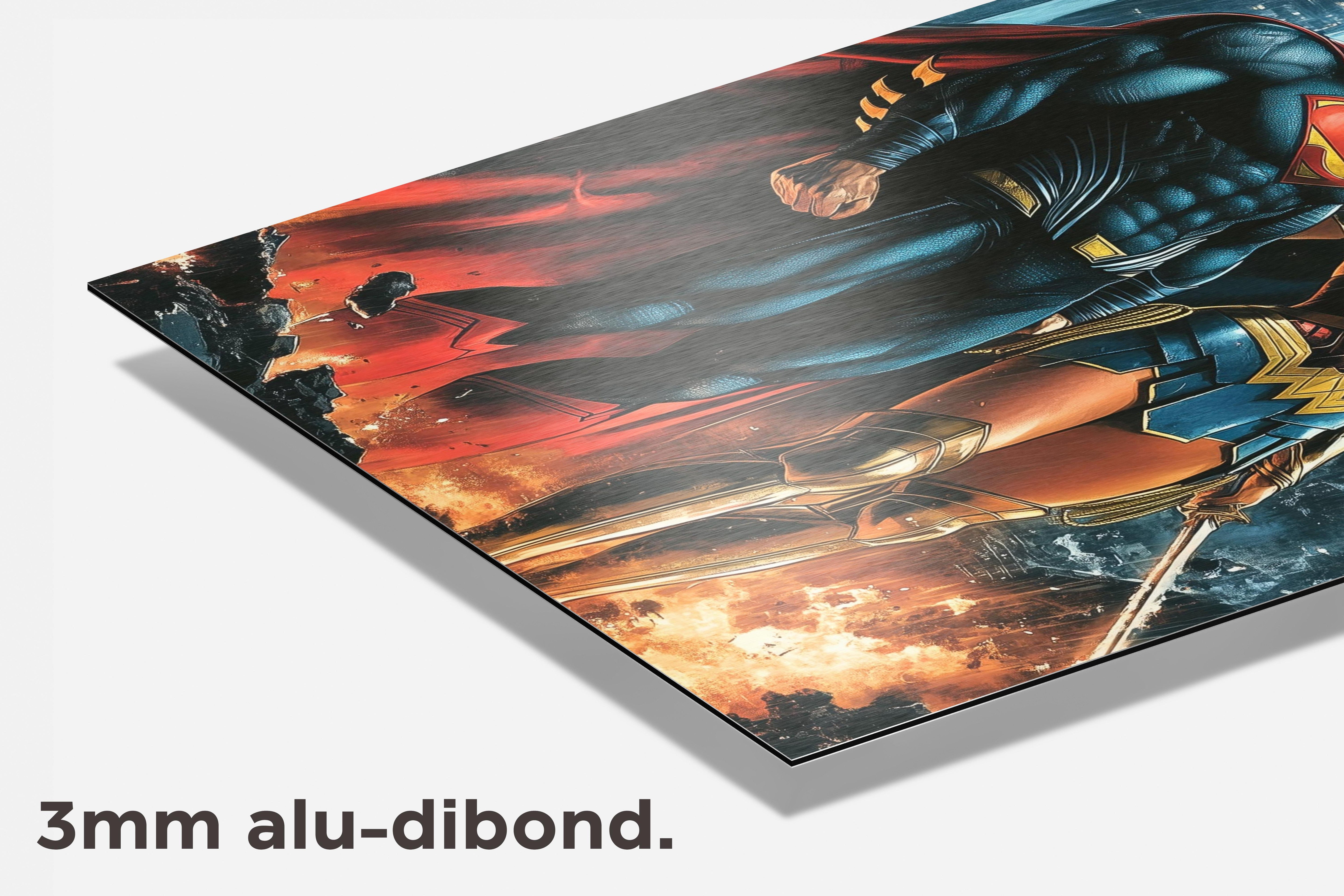Superman Wonderwoman dibond detail