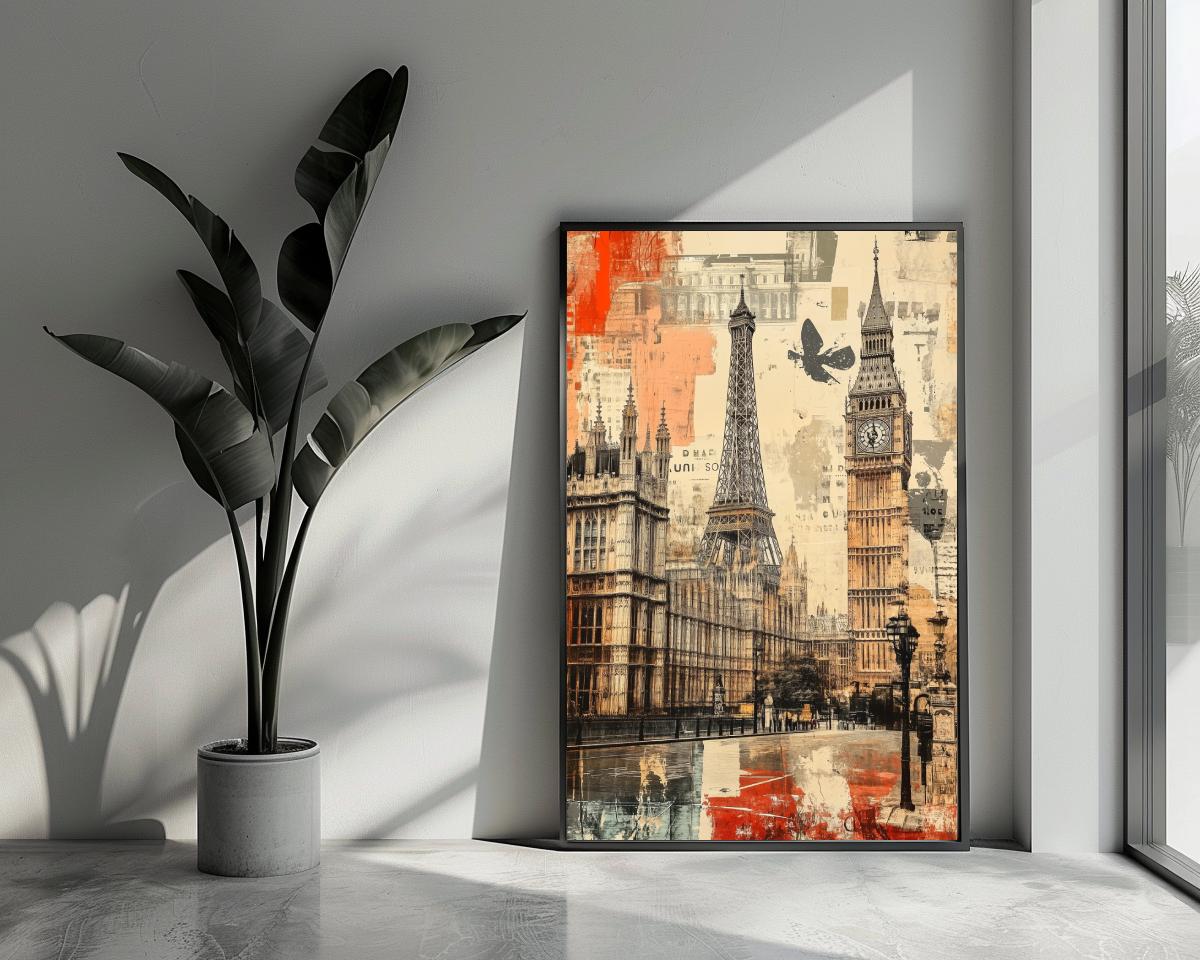 Europe Landmarks Eiffel Tower Big Ben poster van 25 Artstreet