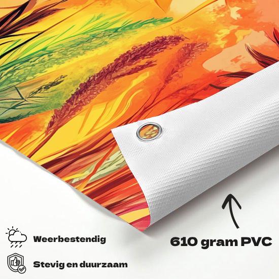 Tuinposter Natuur Godin materiaal-detail: 610 grams weerbestendig PVC-doek