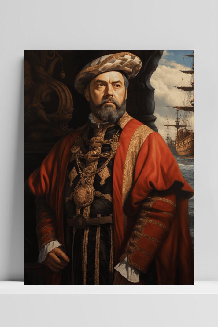 Vasco da Gama op 3mm aluminium dibond