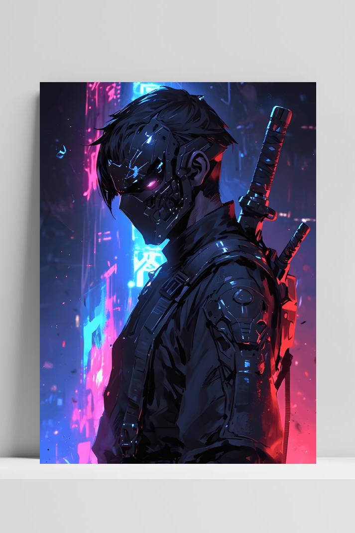 Biomech Samoerai op 3mm aluminium dibond