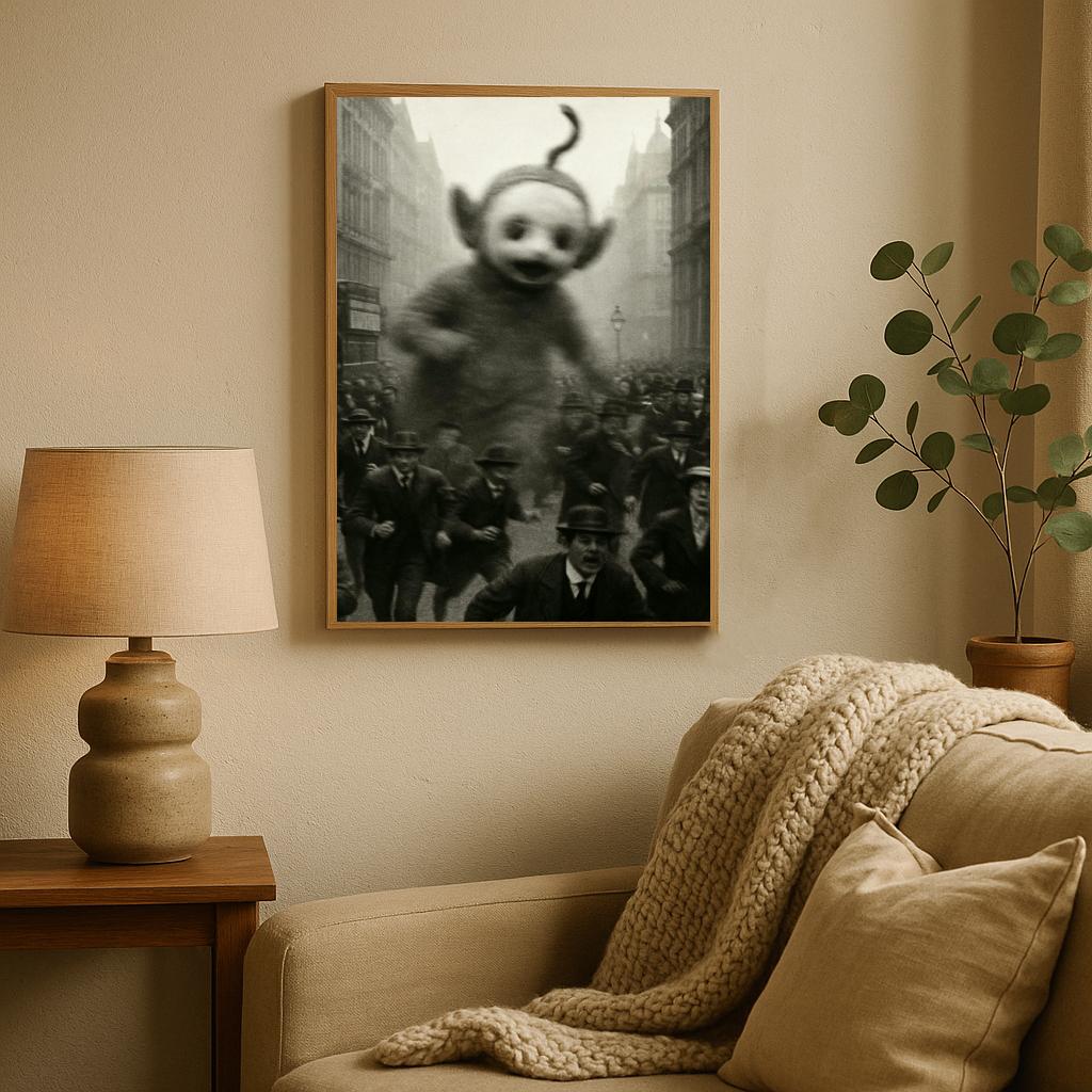 Teletubby Giant B&W poster sfeerbeeld 2