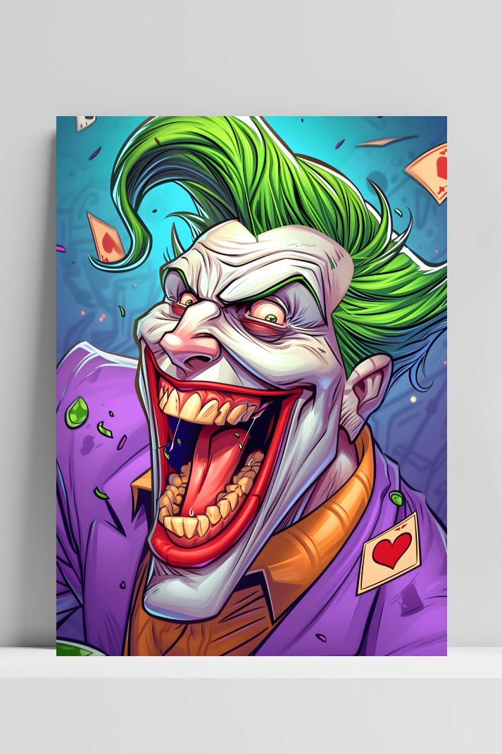Joker Pop Art op 3mm aluminium dibond