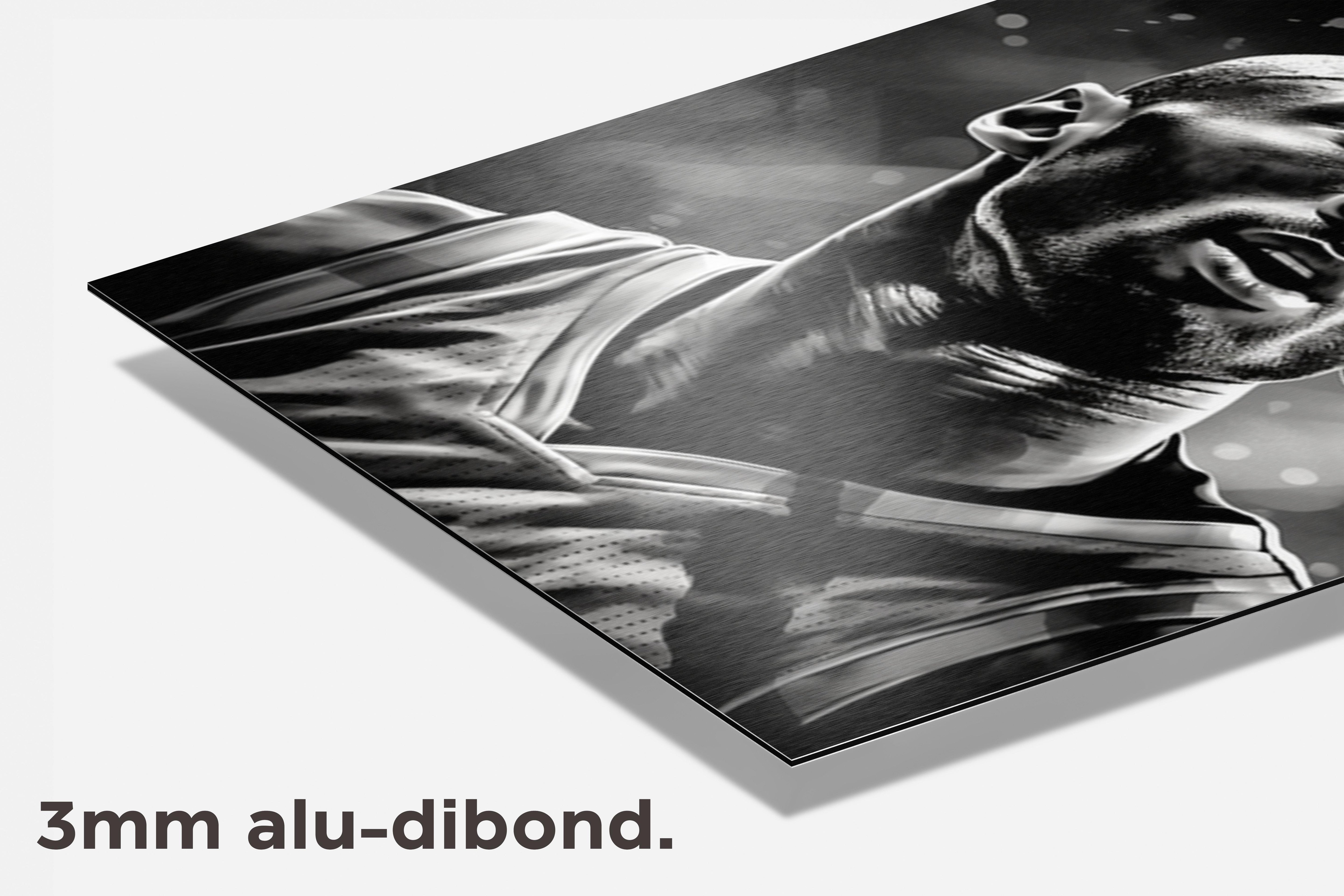 Kobe Bryant zwart wit dibond detail