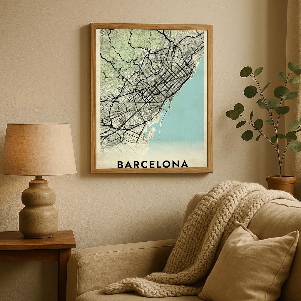Barcelona Catalunya Vintage poster sfeerbeeld 2