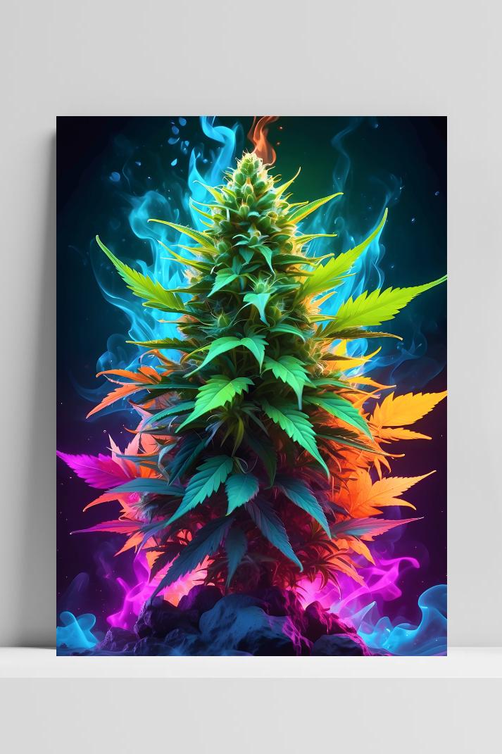 Wiettop Cannabis op 3mm aluminium dibond