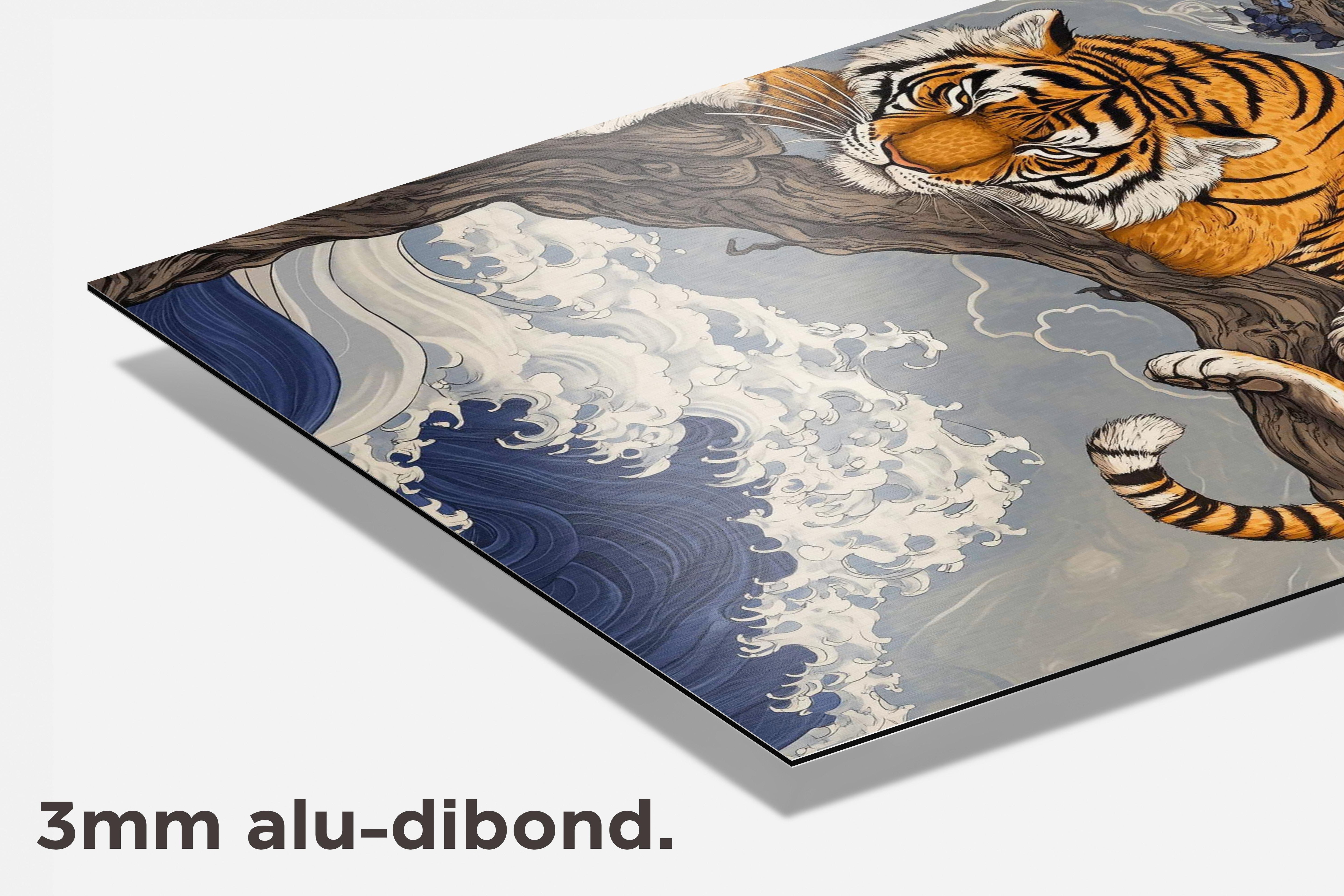 Tijger Hokusai dibond detail