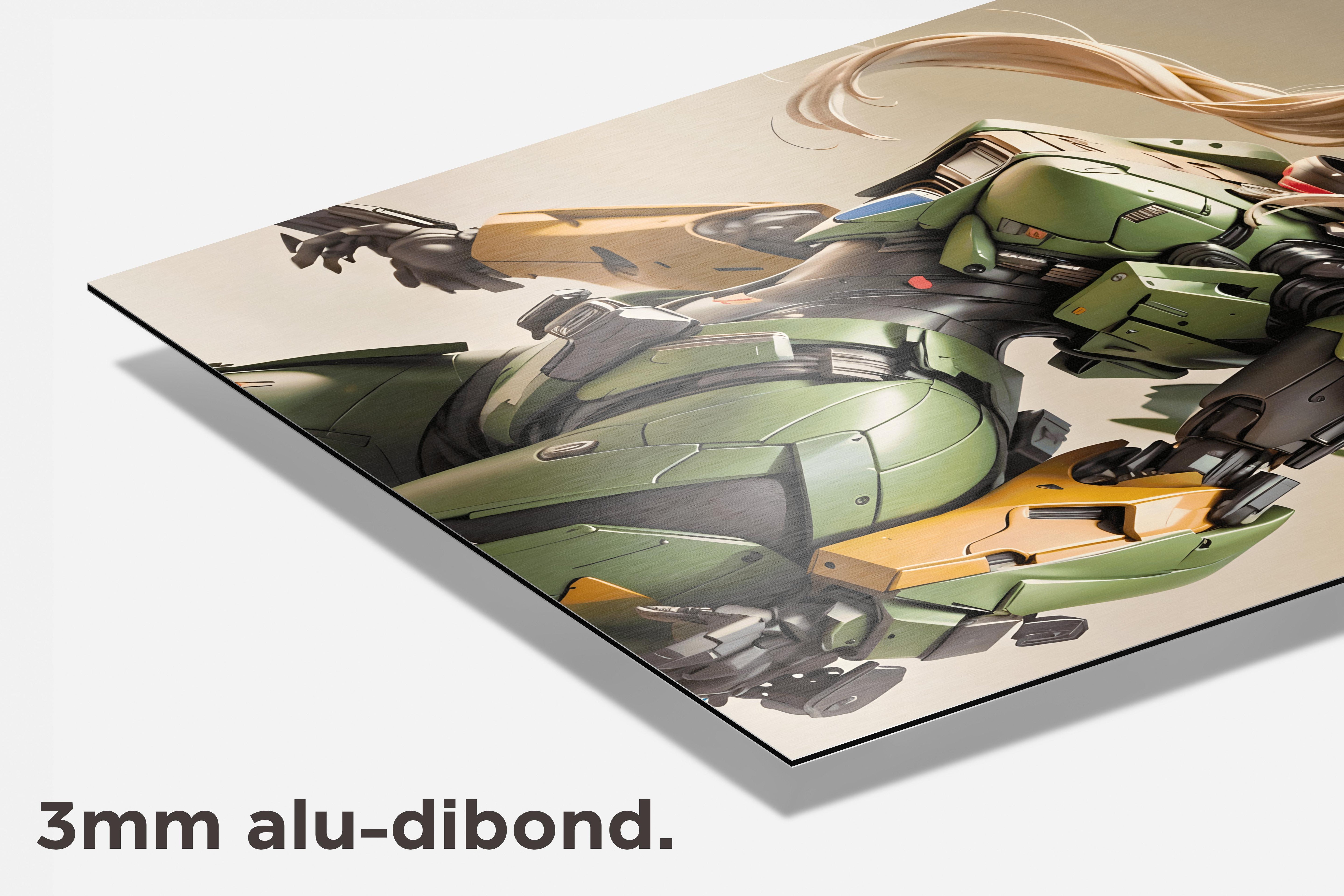 Gundam Meisje dibond detail