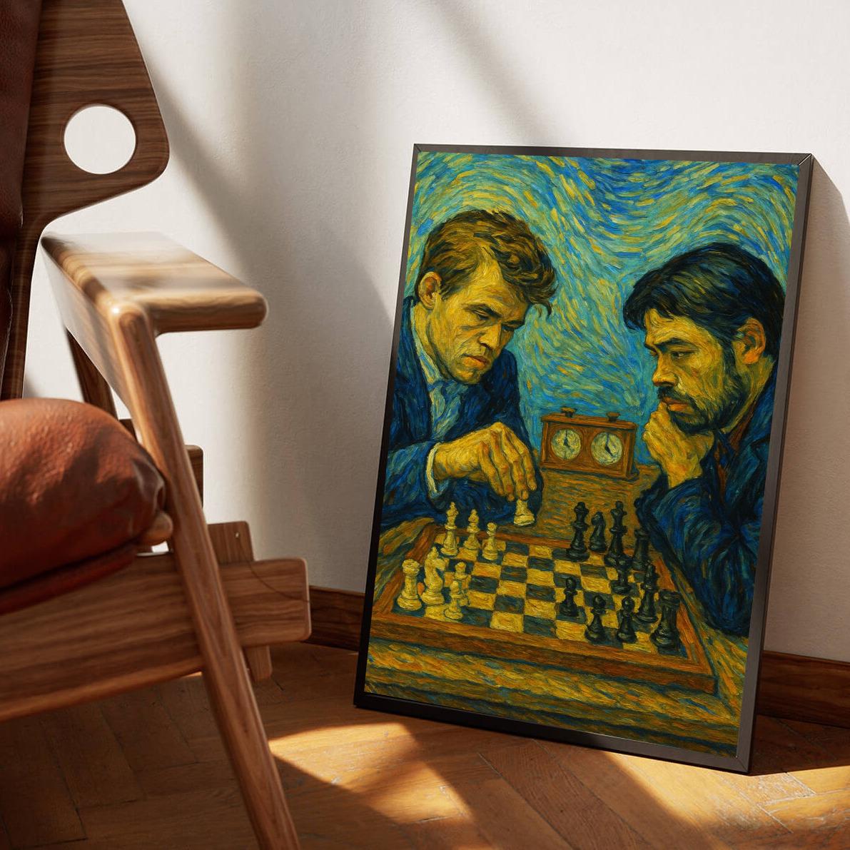 Chess Magnus Carlsen Hikaru Nakamura poster sfeerbeeld 3